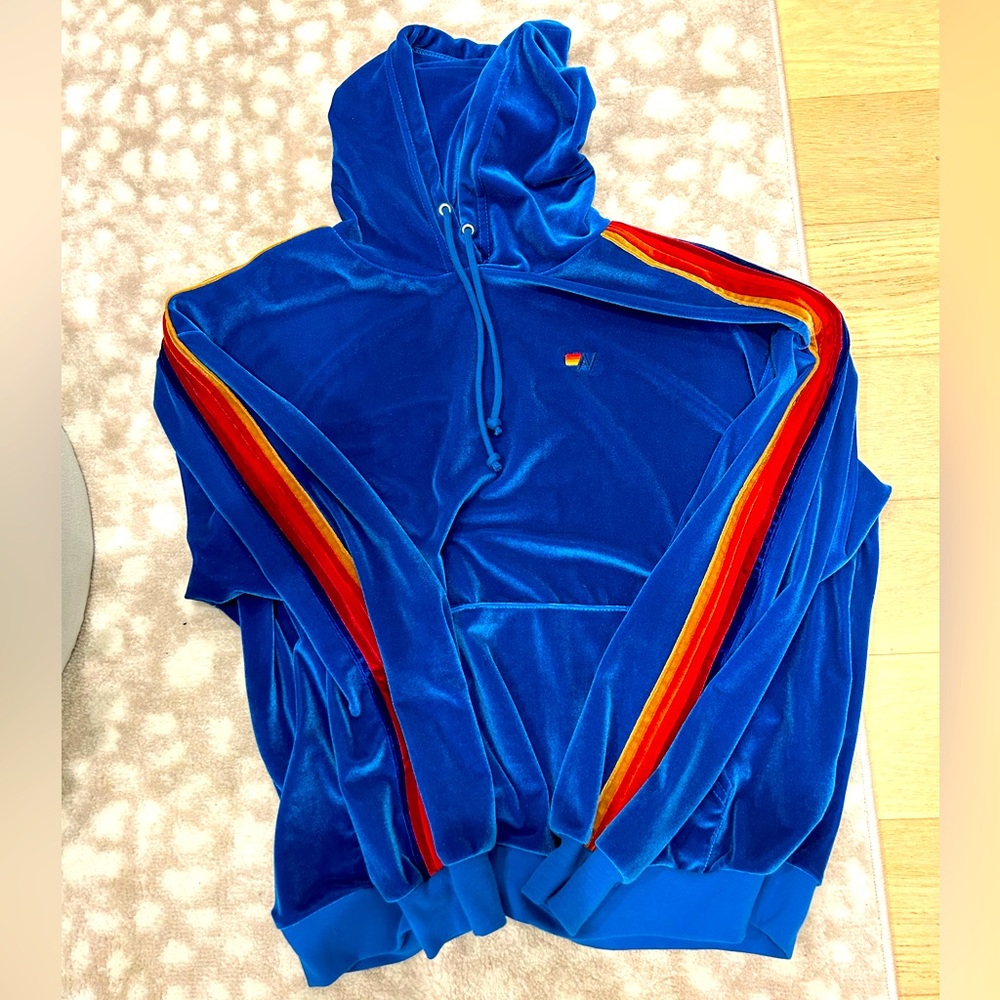 Aviator Nation Velvet blue hoodie